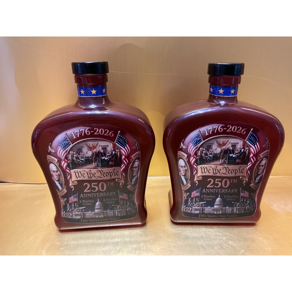 Set of 2 We The People 250th Anniversary 1776-2026 Glass Bottles Decanters